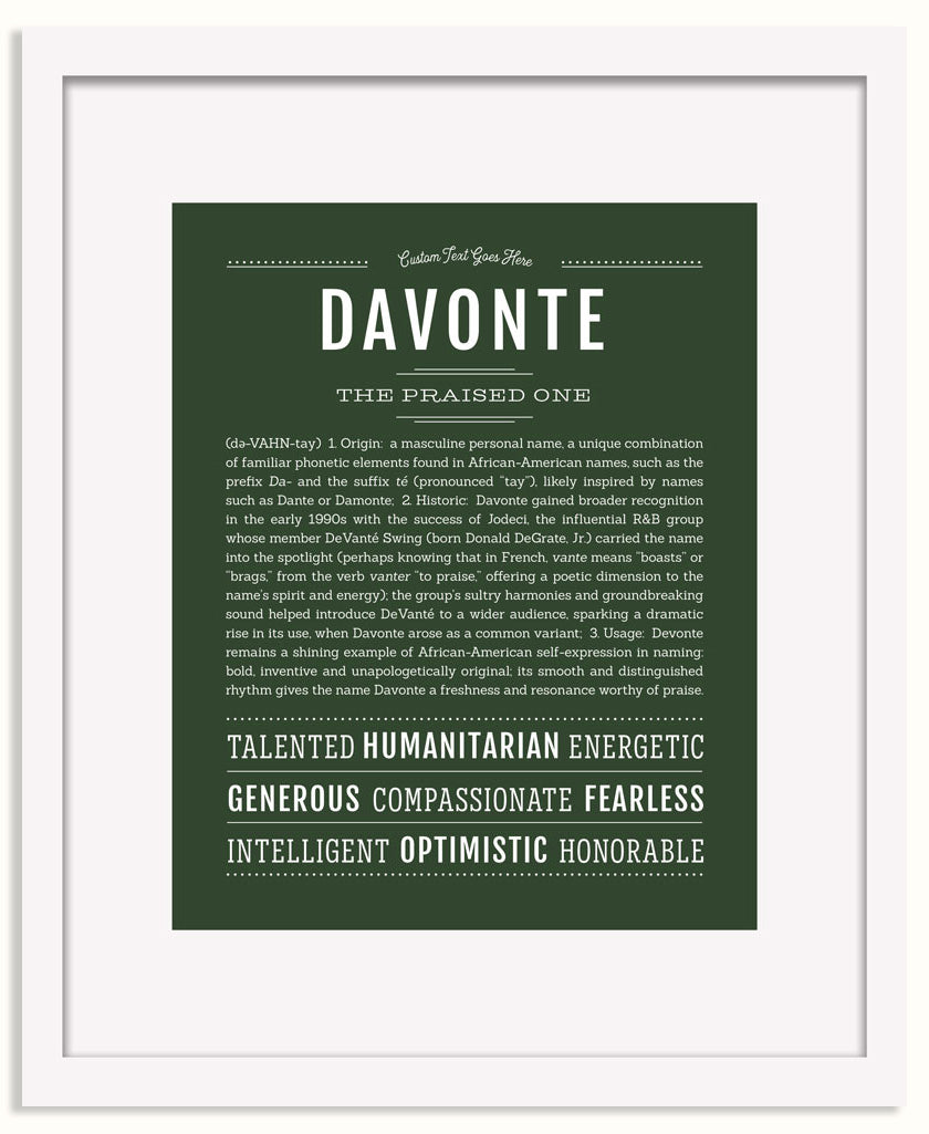 Frame Options | Deep Forest | White Frame, Matted