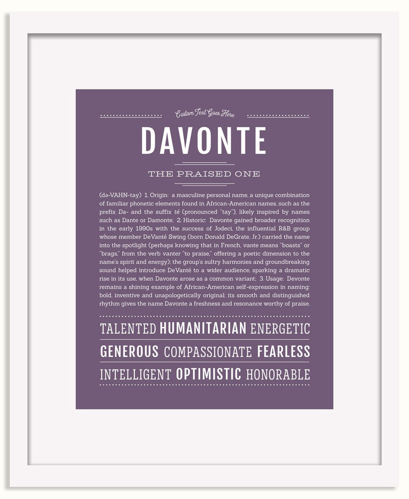 Frame Options | Deep Purple | White Frame, Matted