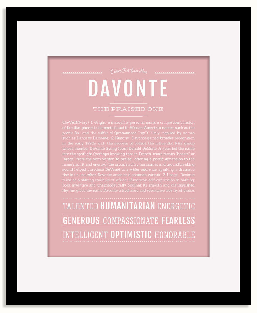 Frame Options | Dusty Rose | Black Frame, Matted