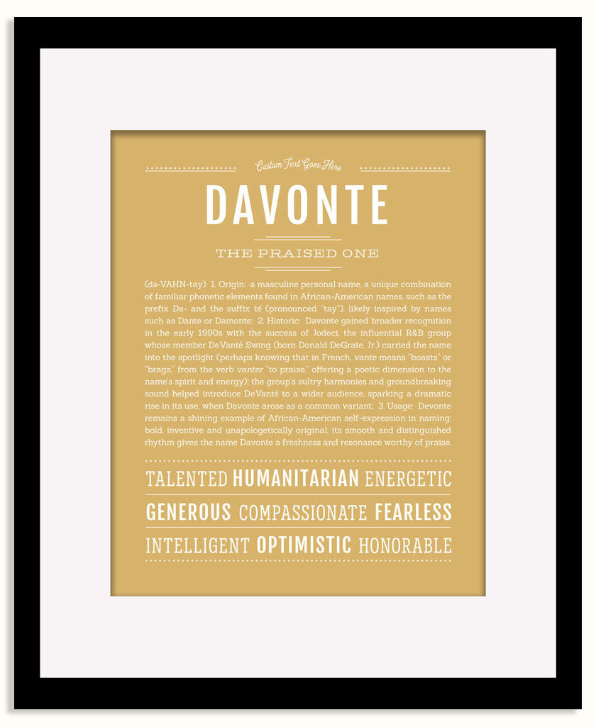 Frame Options | Matte Gold | Black Frame, Matted