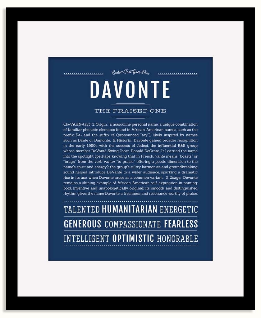 Frame Options | Midnight Blue | Black Frame, Matted