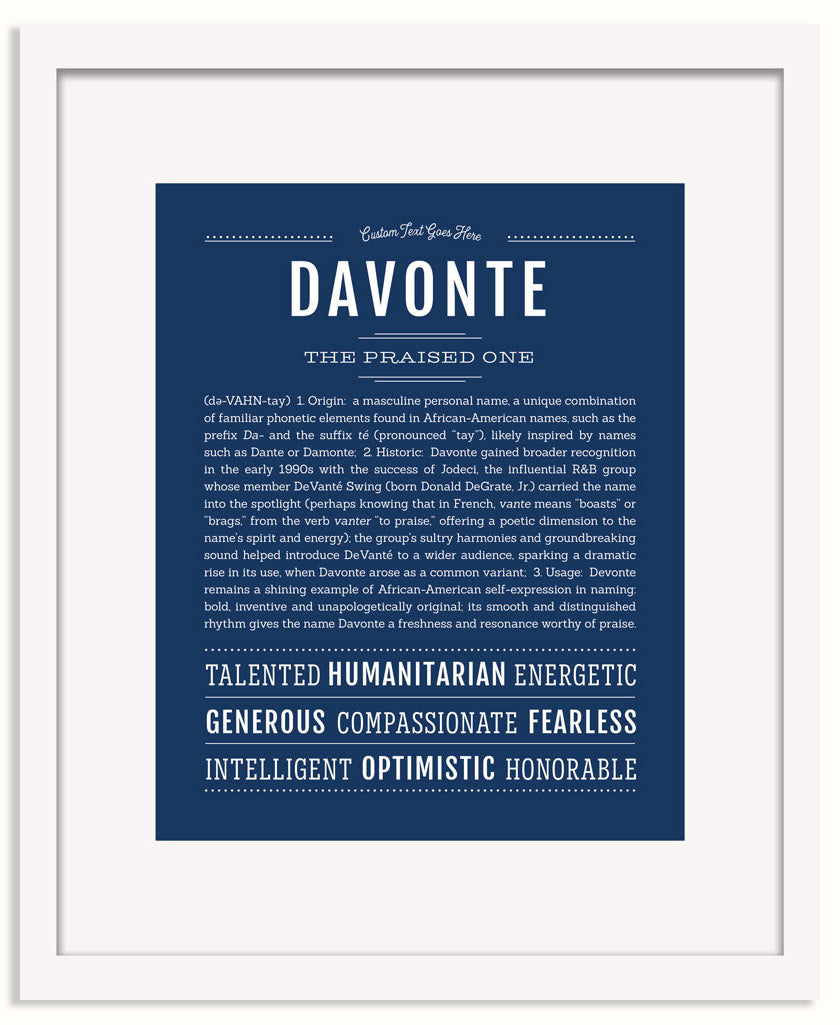 Frame Options | Midnight Blue | White Frame, Matted