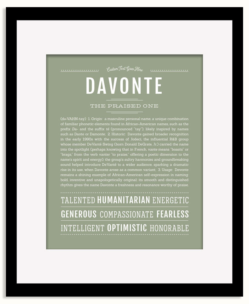 Frame Options | Sage | Black Frame, Matted