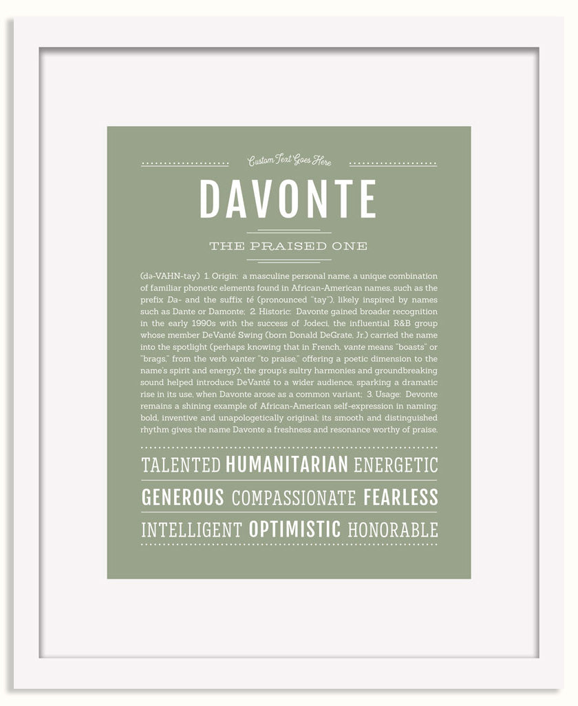 Frame Options | Sage | White Frame, Matted