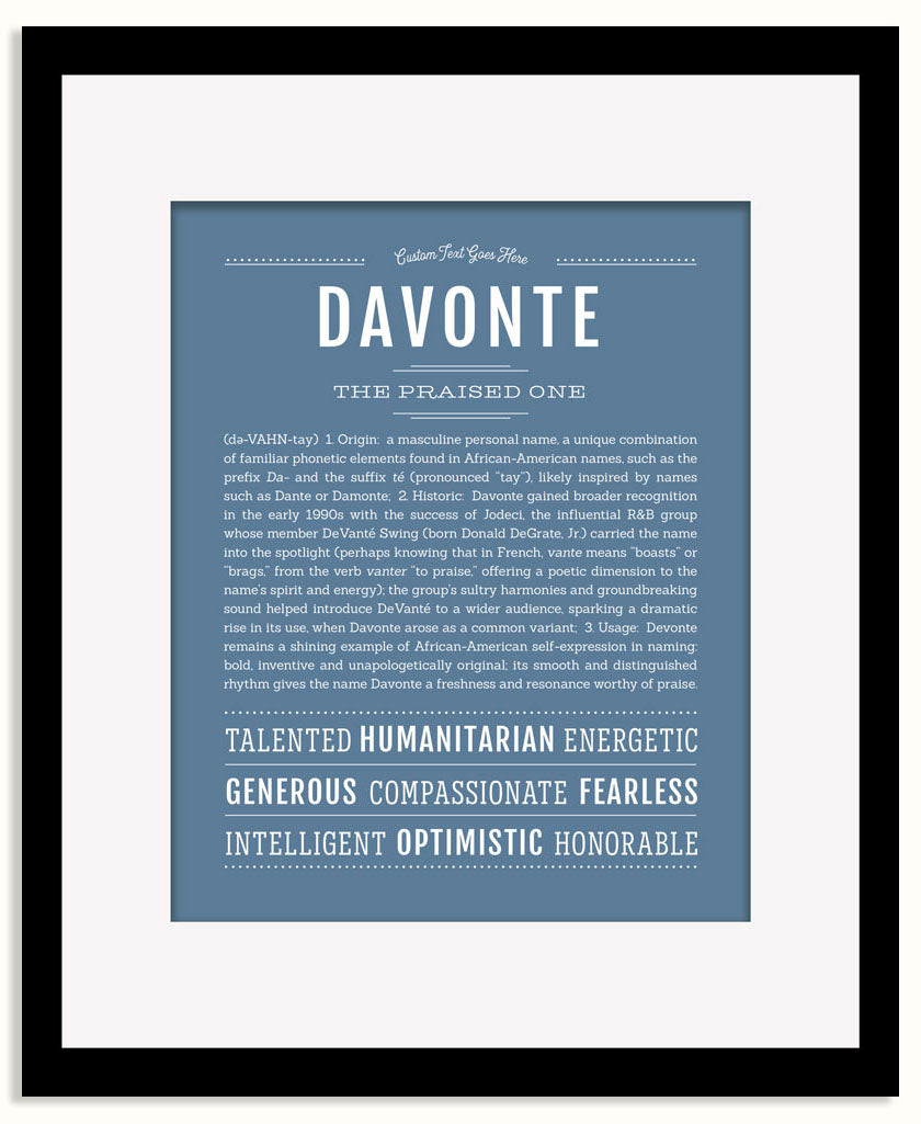 Frame Options | Steele Blue | Black Frame, Matted
