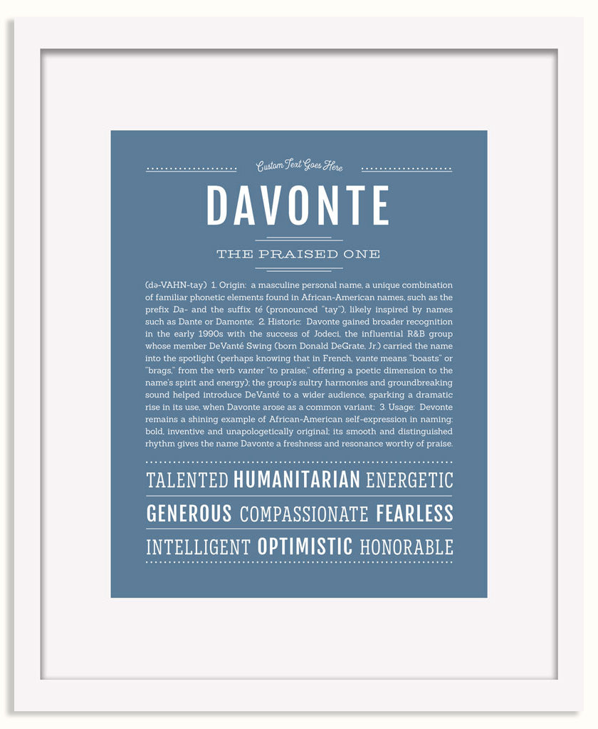 Frame Options | Steele Blue | White Frame, Matted