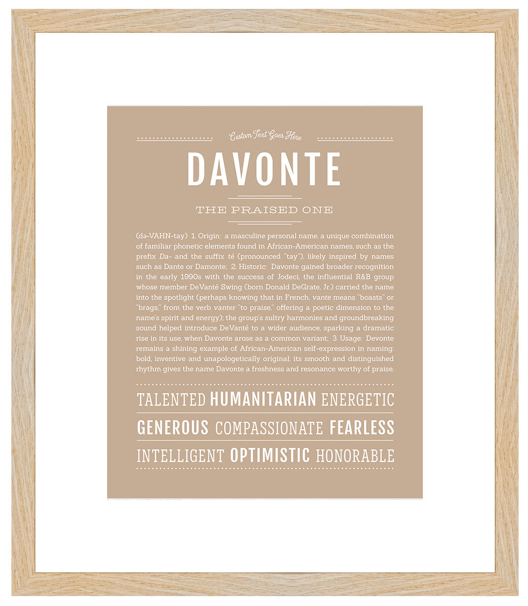 Frame Options | Tan | Maple Frame, Matted