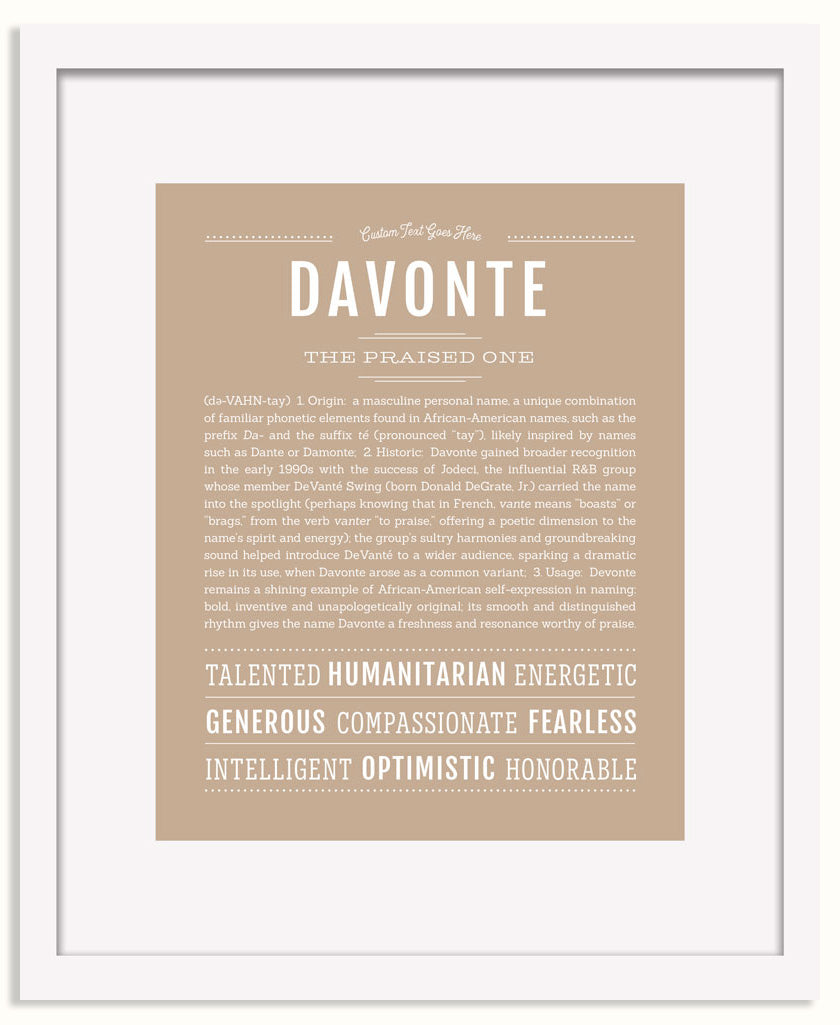 Frame Options | Tan | White Frame, Matted