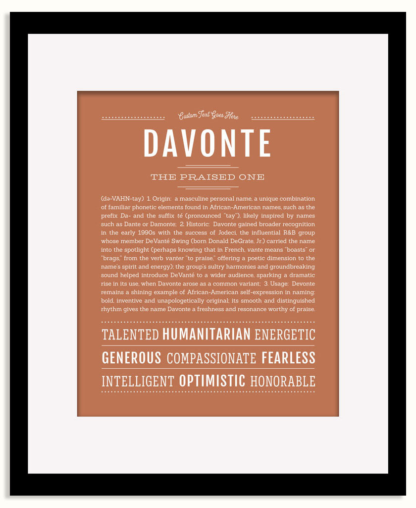 Frame Options | Terra Cotta | Black Frame, Matted