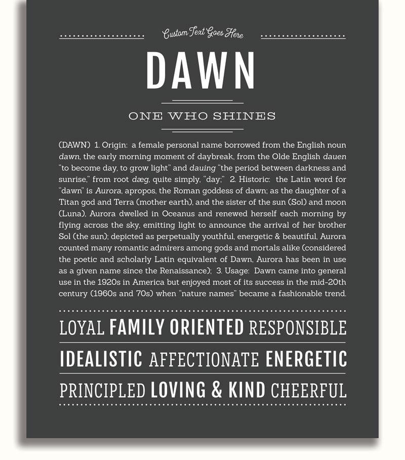Dawn | Name Art Print – Name Stories