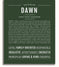 Dawn Personalized Name Meaning Art Prints – Name Stories