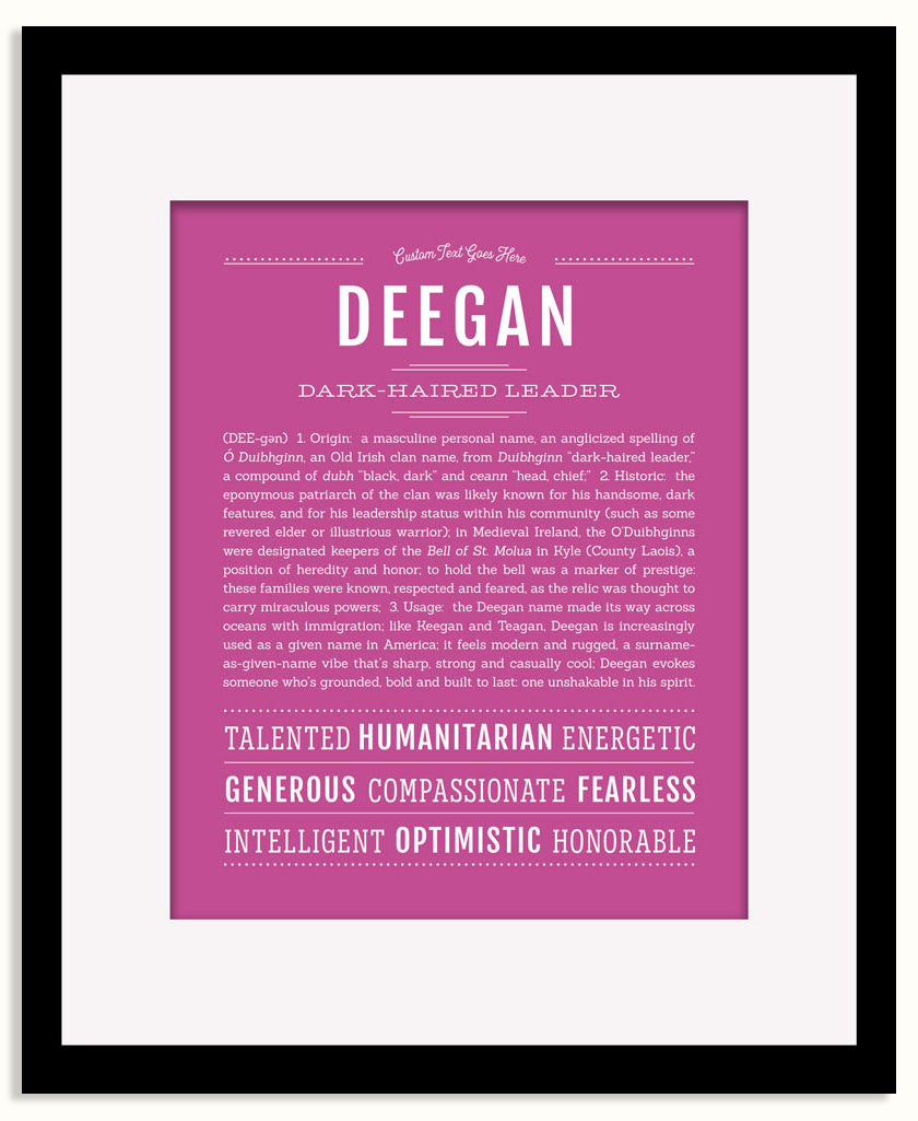 Frame Options | Dark Pink | Black Frame, Matted