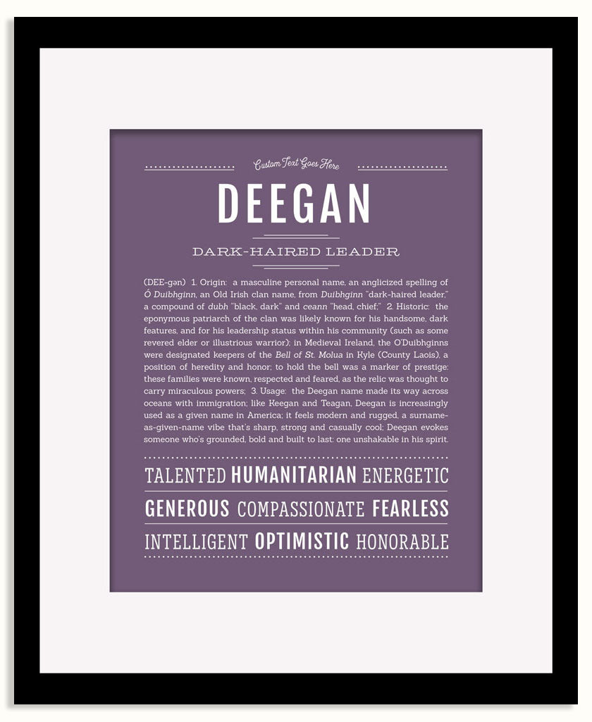 Frame Options | Deep Purple | Black Frame, Matted
