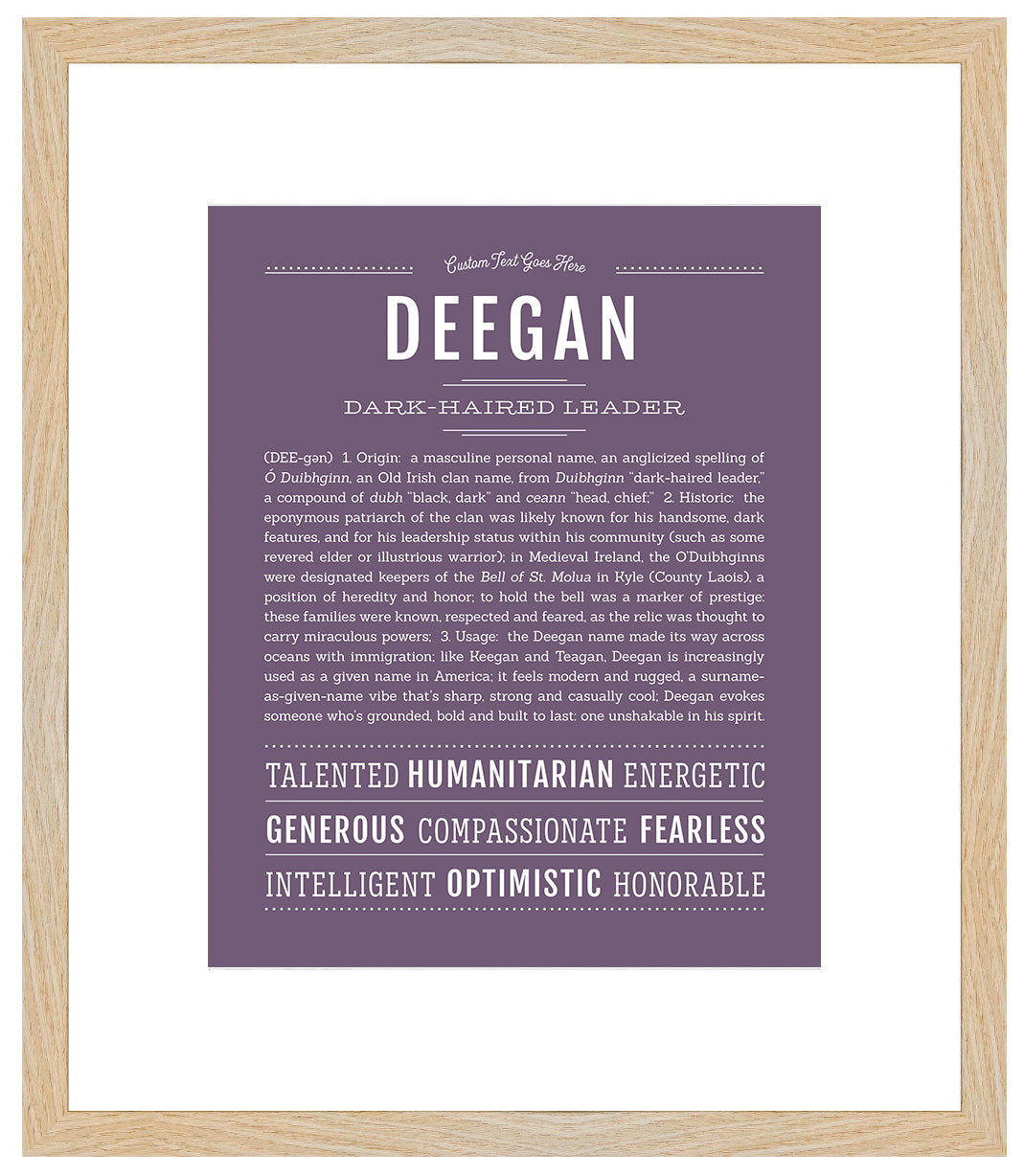 Frame Options | Deep Purple | Maple Frame, Matted