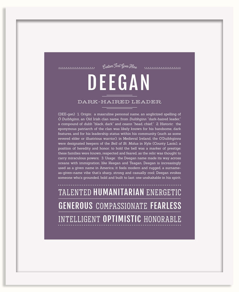 Frame Options | Deep Purple | White Frame, Matted