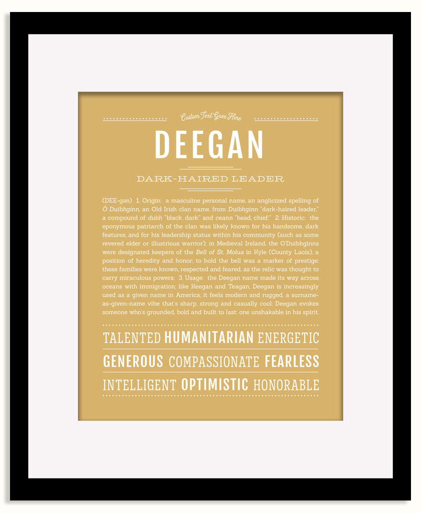 Frame Options | Matte Gold | Black Frame, Matted