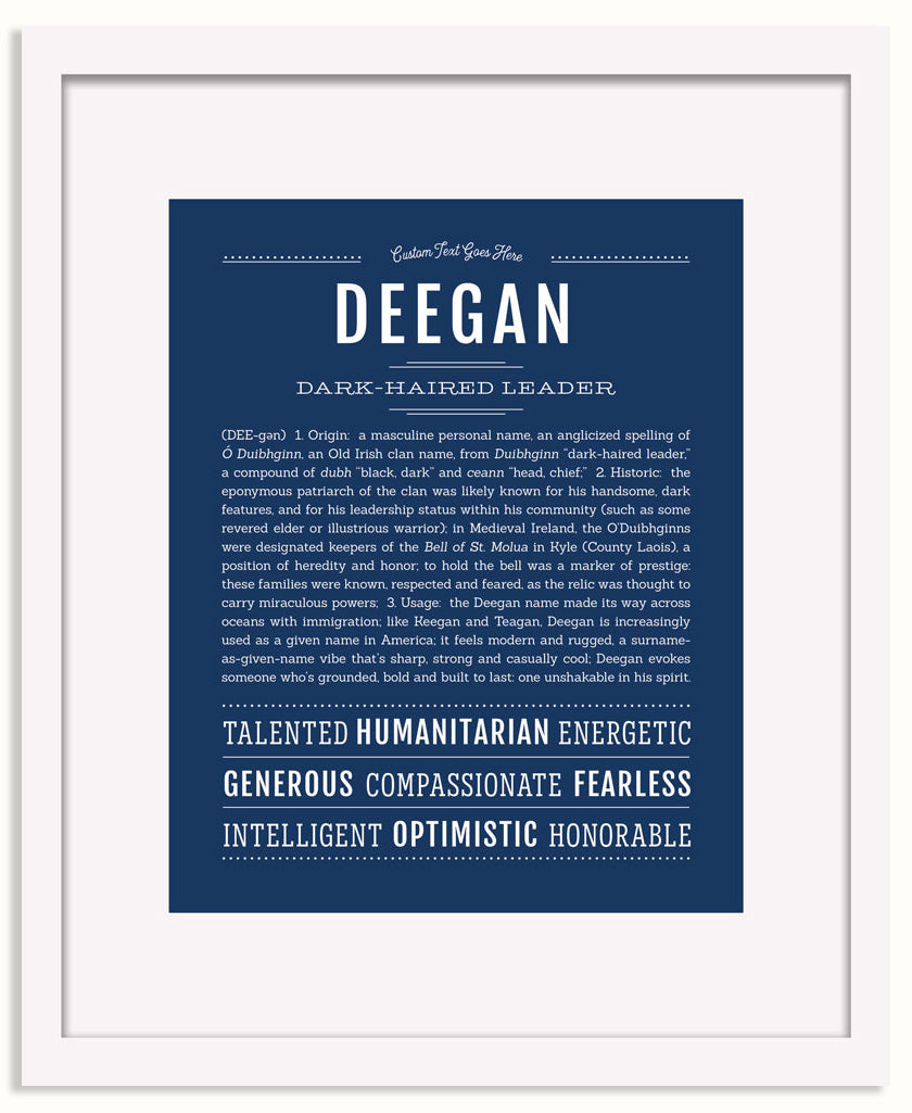 Frame Options | Midnight Blue | White Frame, Matted