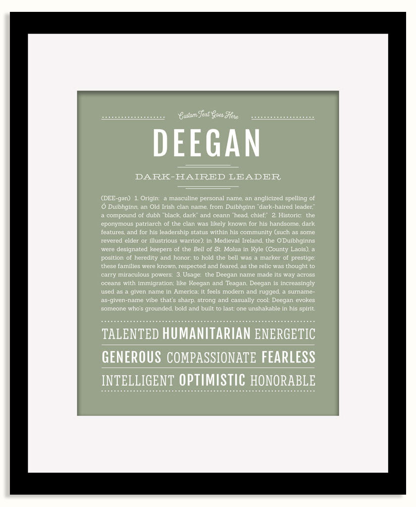 Frame Options | Sage | Black Frame, Matted