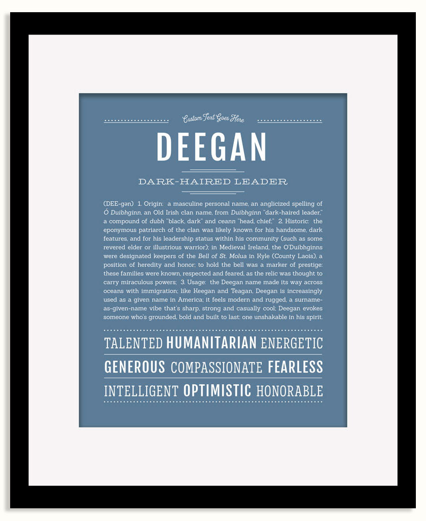 Frame Options | Steele Blue | Black Frame, Matted