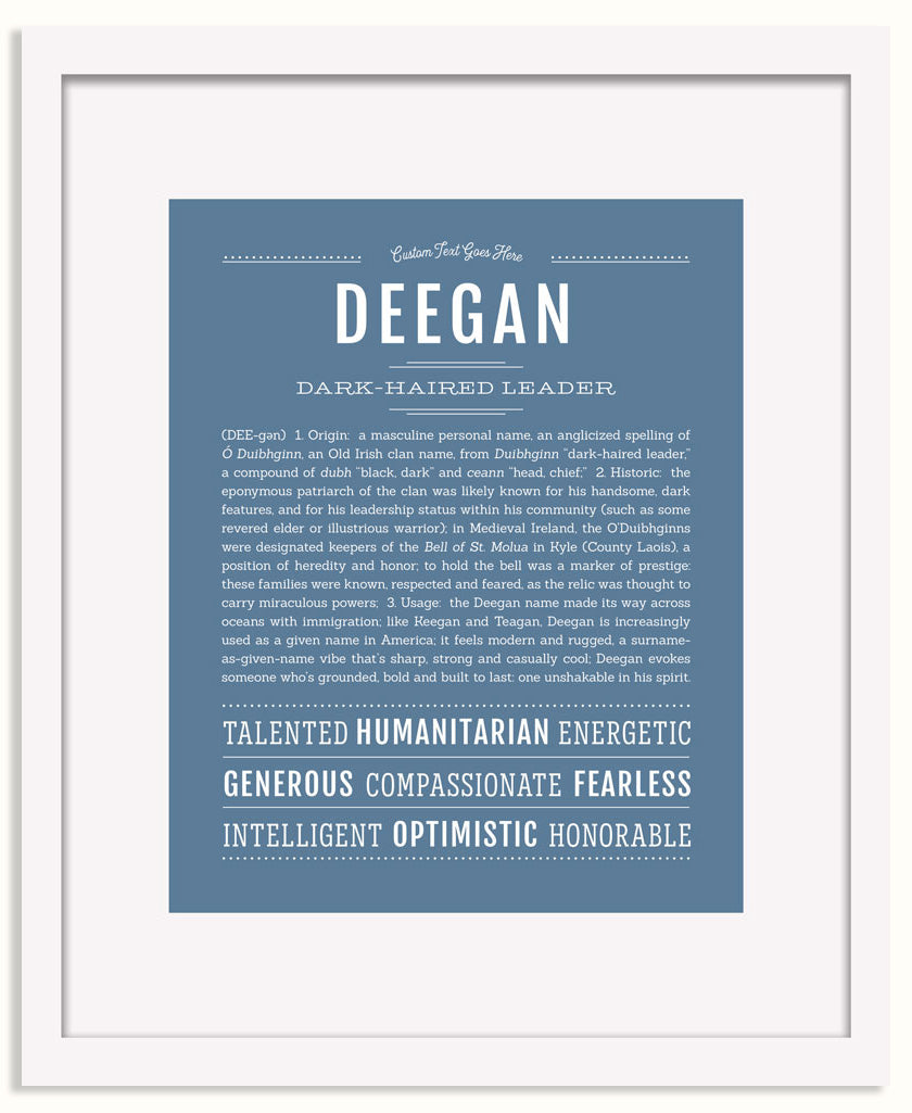 Frame Options | Steele Blue | White Frame, Matted