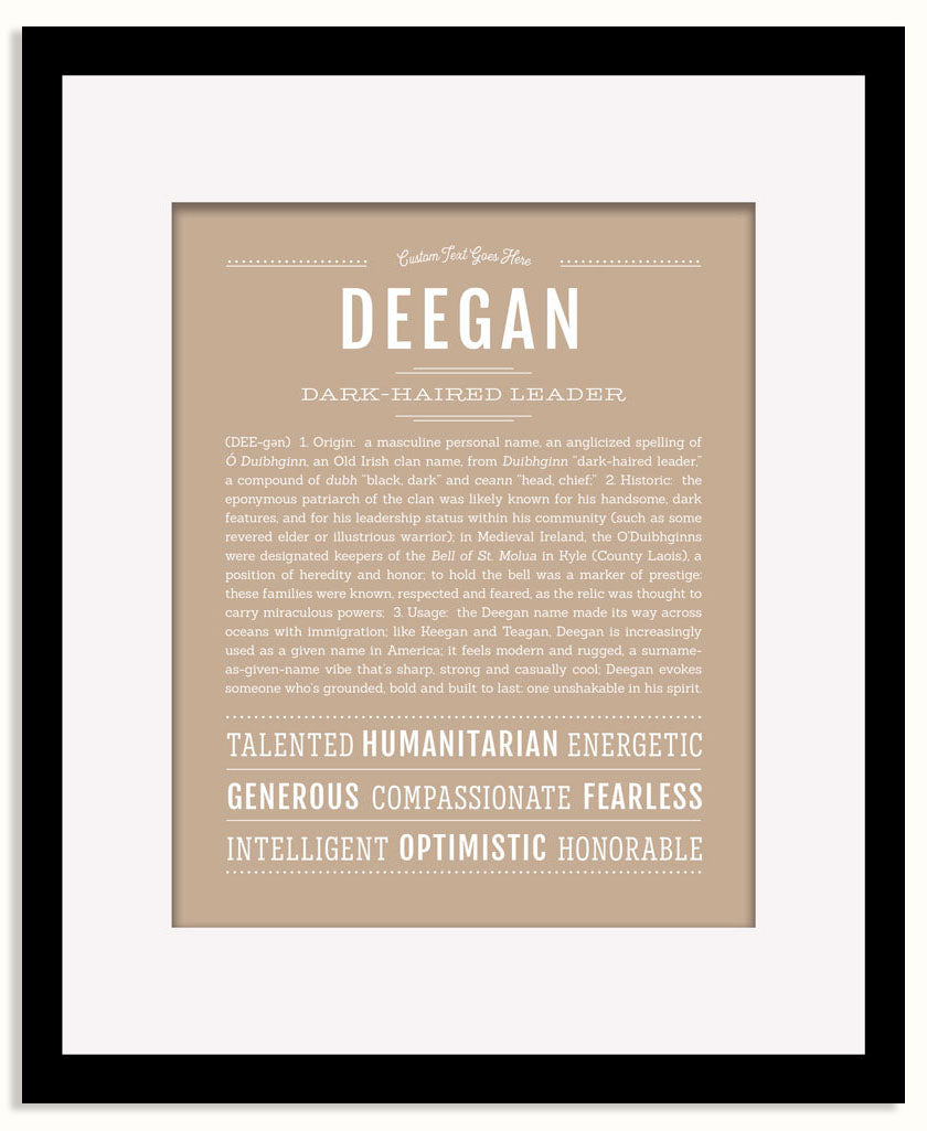 Frame Options | Tan | Black Frame, Matted
