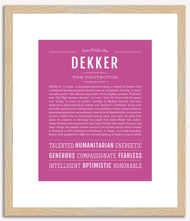 Dekker | Name Art Print