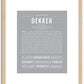 Dekker | Name Art Print