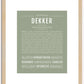 Dekker | Name Art Print