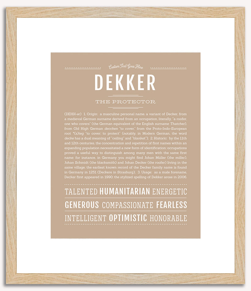 Dekker | Name Art Print