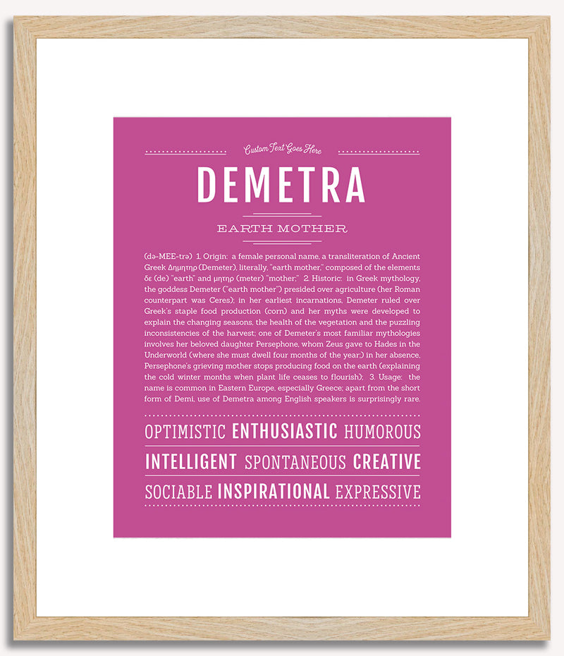 Demetra | Name Art Print