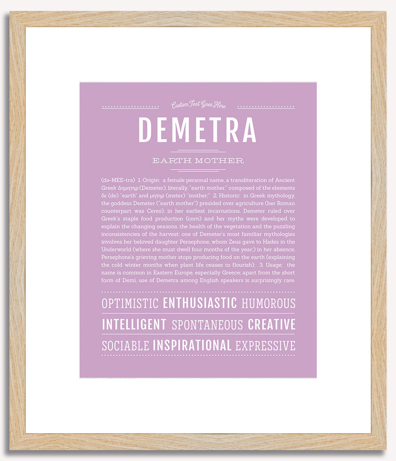 Demetra | Name Art Print