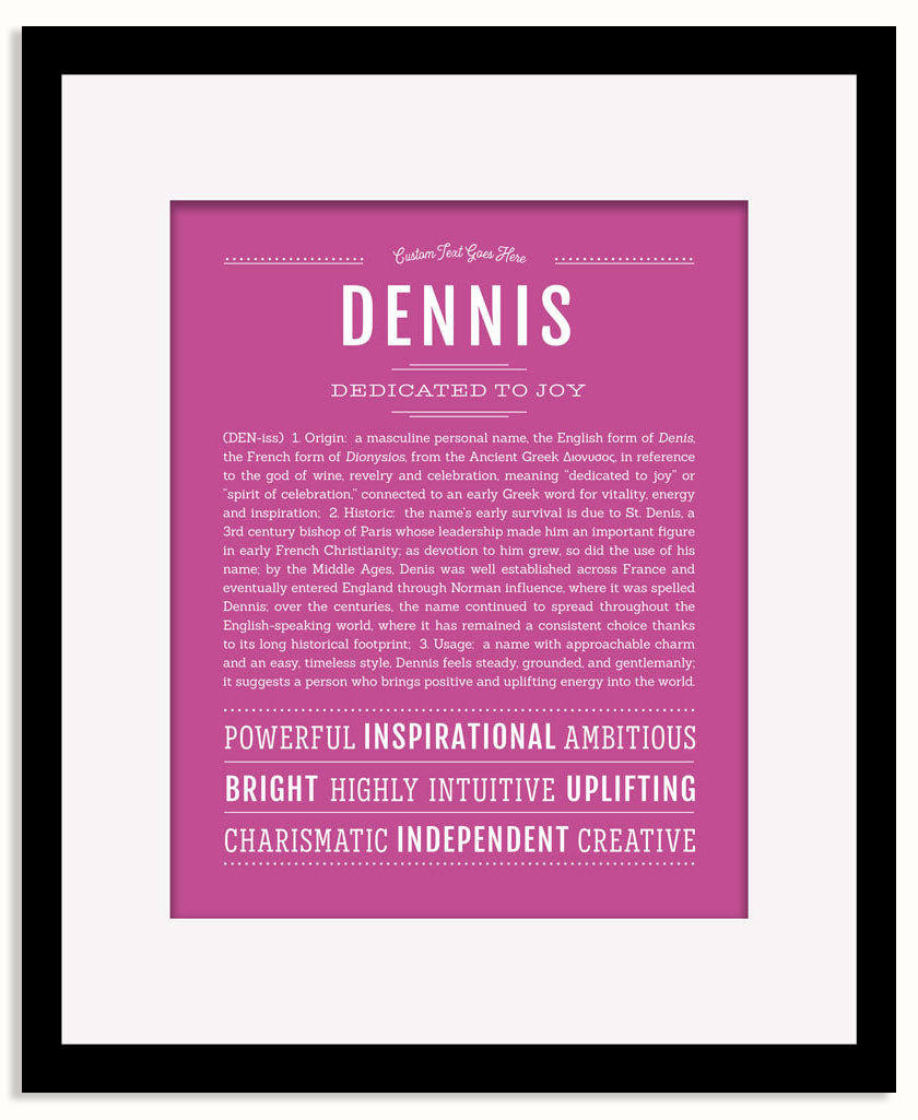 Frame Options | Dark Pink | Black Frame, Matted