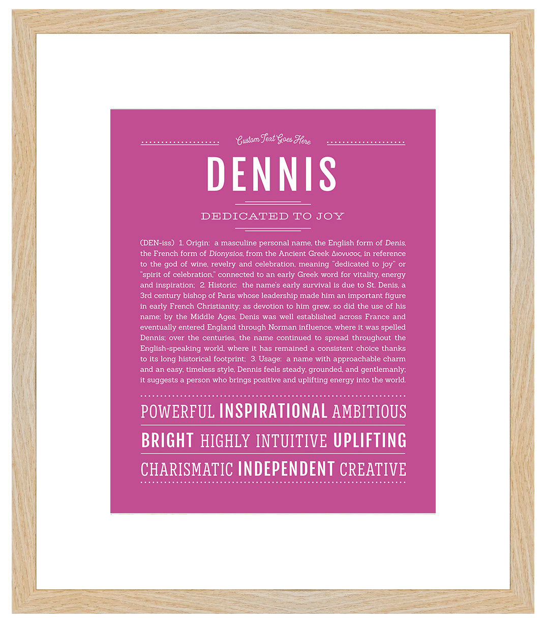 Frame Options | Dark Pink | Maple Frame, Matted