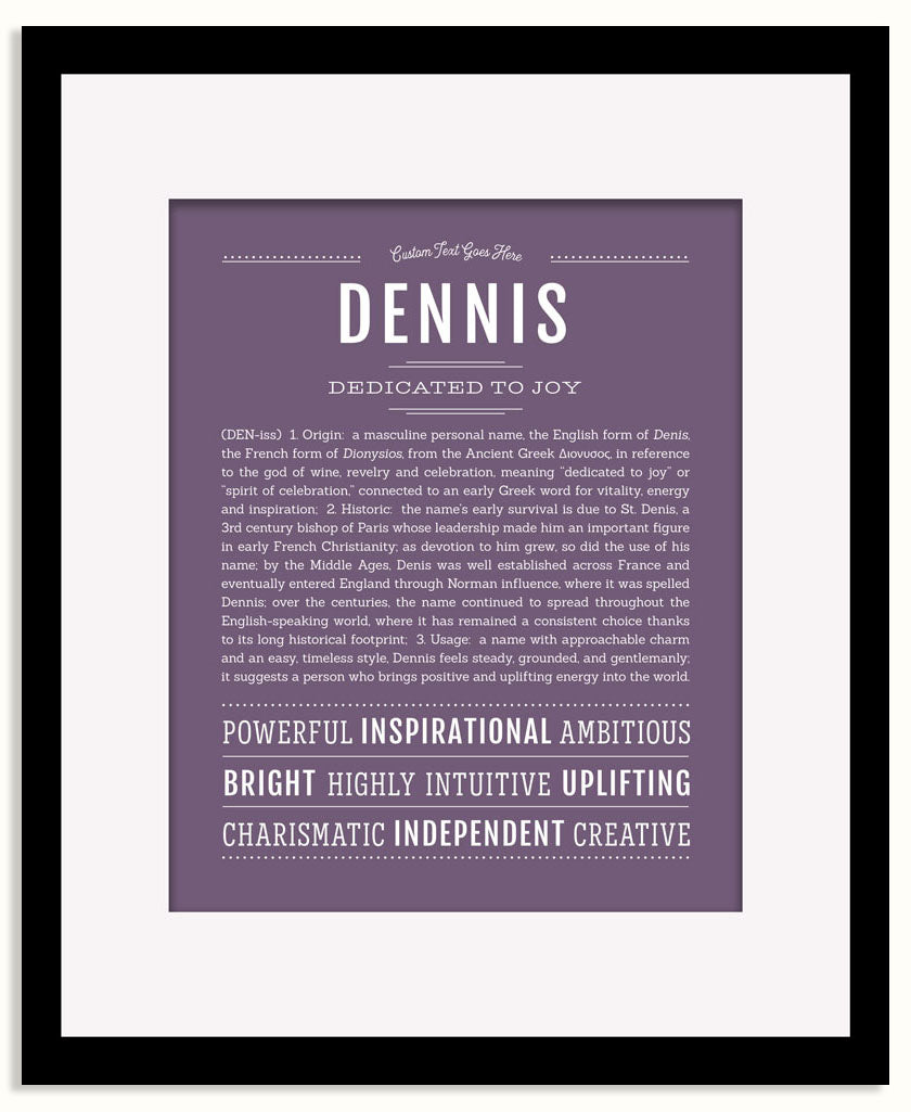 Frame Options | Deep Purple | Black Frame, Matted