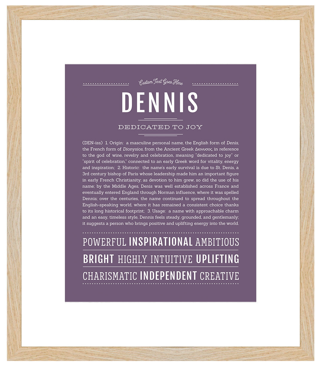 Frame Options | Deep Purple | Maple Frame, Matted