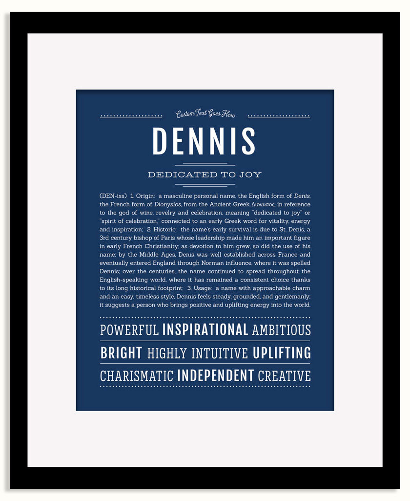 Frame Options | Midnight Blue | Black Frame, Matted