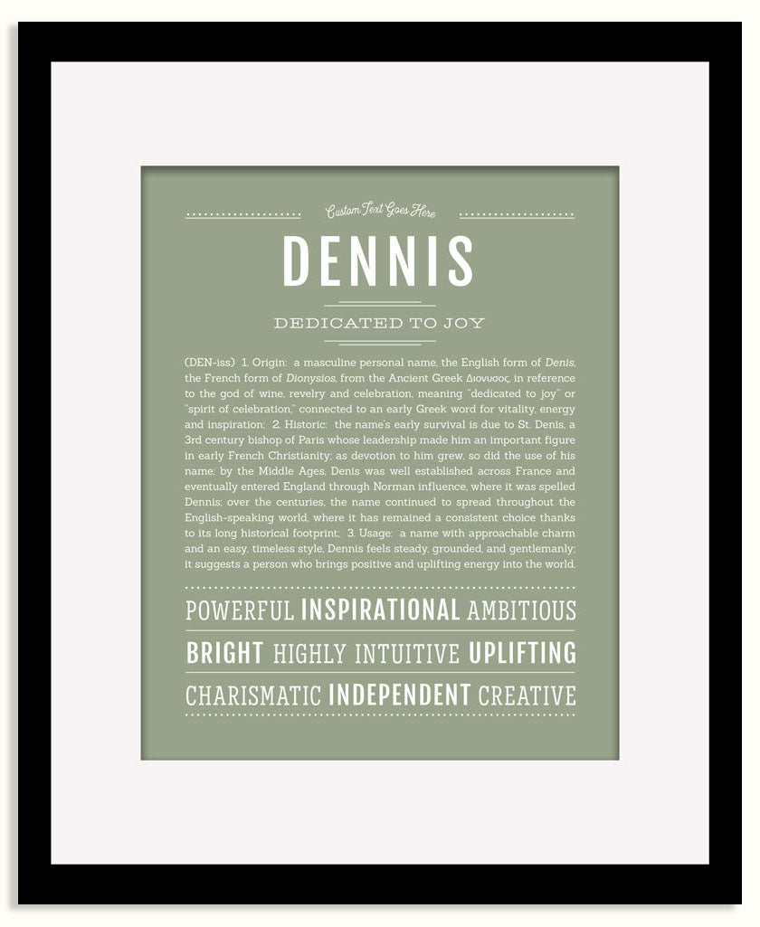 Frame Options | Sage | Black Frame, Matted