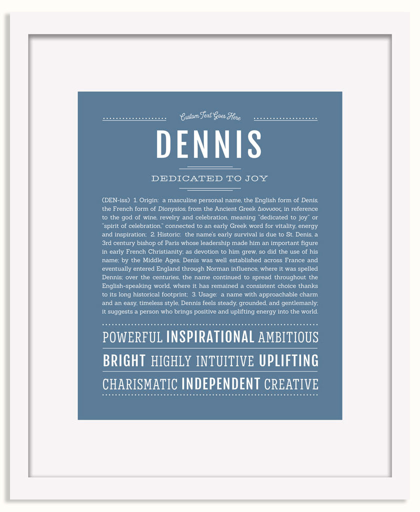 Frame Options | Steele Blue | White Frame, Matted