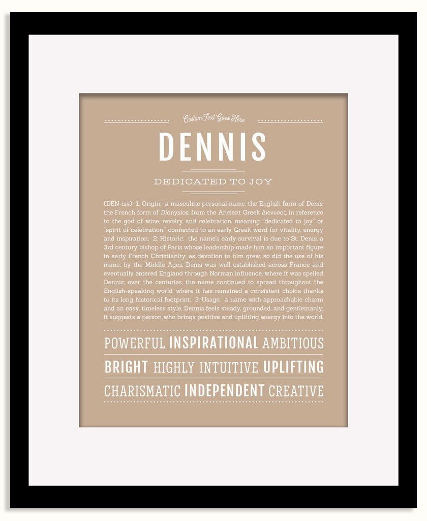 Frame Options | Tan | Black Frame, Matted