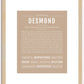 Desmond | Name Art Print