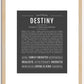 Destiny | Name Art Print