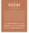 Destiny Personalized Name Meaning Art Prints – Name Stories