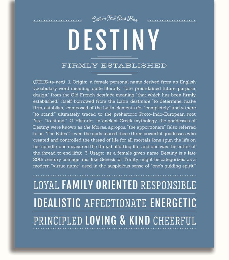 Destiny | Name Art Print - Personalized Custom Gifts – Name Stories