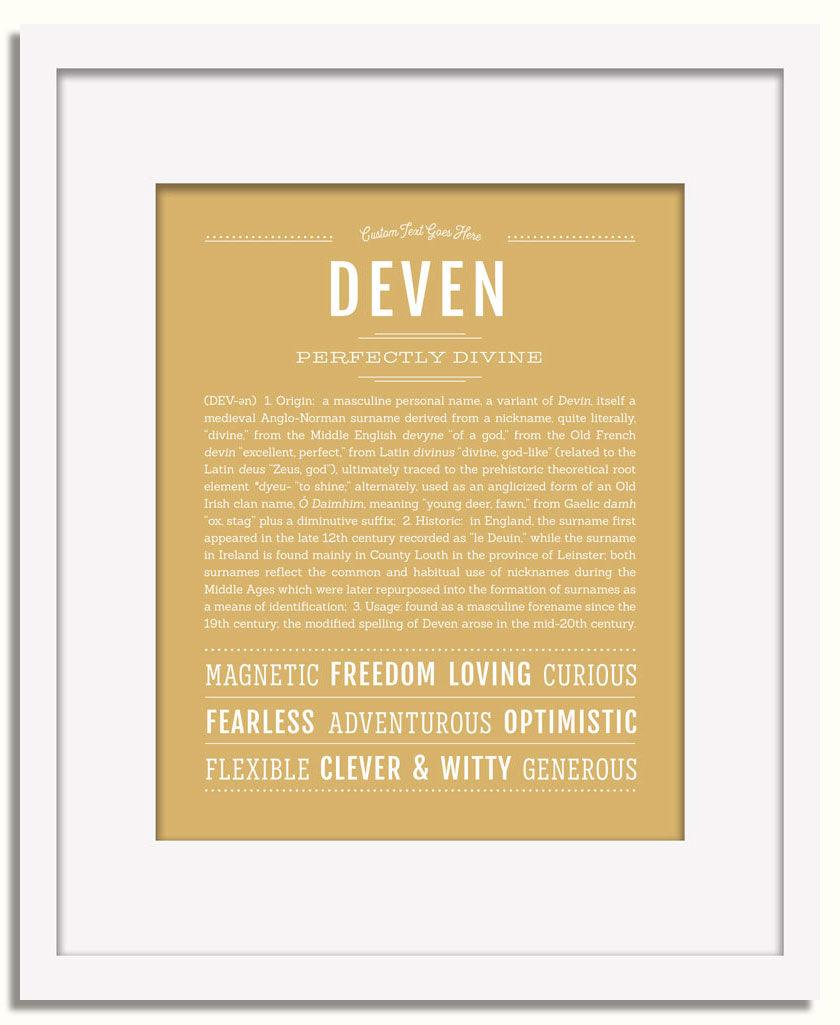 Frame Options | Matte Gold | White Frame, Matted