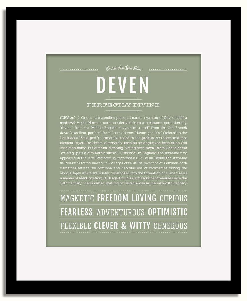 Frame Options | Sage | Black Frame, Matted