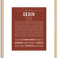 Devin (female) | Name Art Print