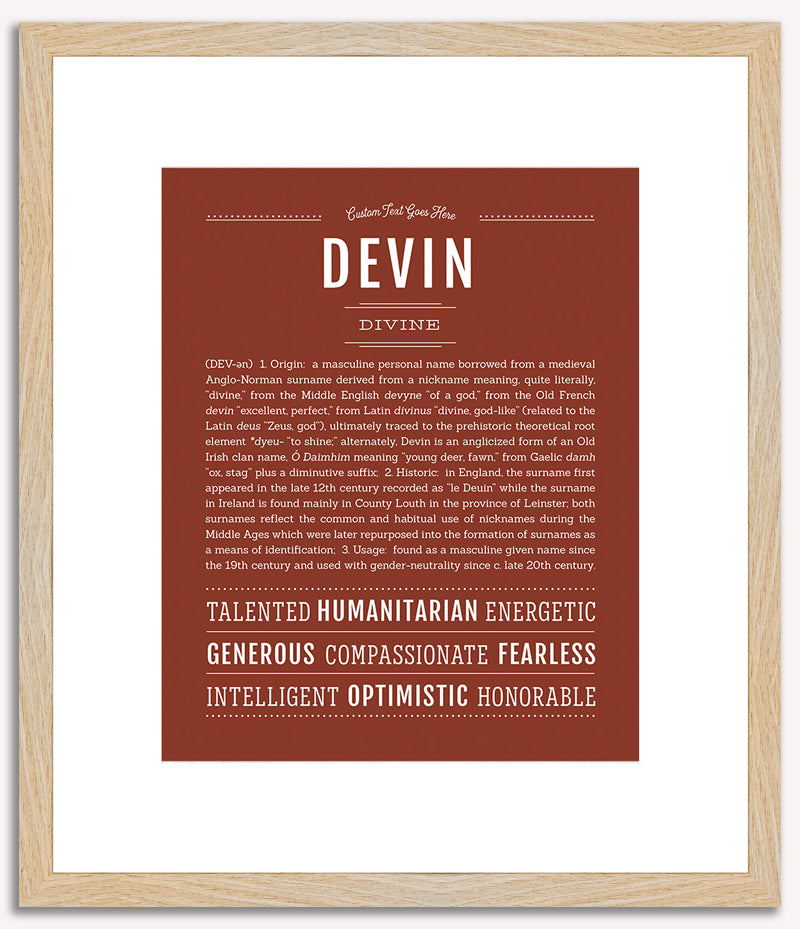 Devin (male) | Name Art Print