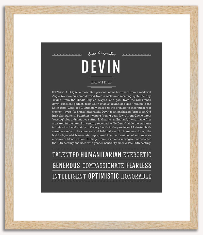 Devin (male) | Name Art Print