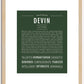 Devin (female) | Name Art Print