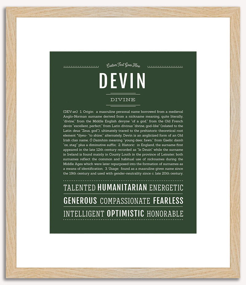 Devin (male) | Name Art Print